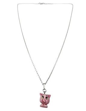 Collar con dije de Cerdo Limerence by Claudia Herrera Puerquito de plata P 925