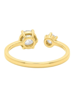 Anillo circular Joyería M De Leon 10 k de oro amarillo zirconia brillante