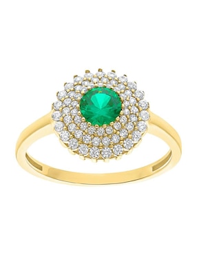 Anillo circular Joyería M De Leon 10 k de oro amarillo zirconia brillante