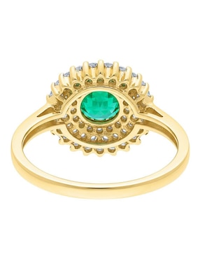 Anillo circular Joyería M De Leon 10 k de oro amarillo zirconia brillante