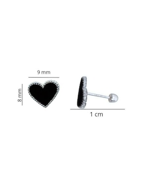 Broqueles de corazón Mardia de plata P 925 con acabado esmaltado