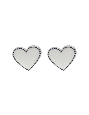 Broqueles de corazón Mardia de plata P 925 con acabado esmaltado