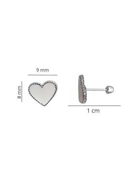 Broqueles de corazón Mardia de plata P 925 con acabado esmaltado