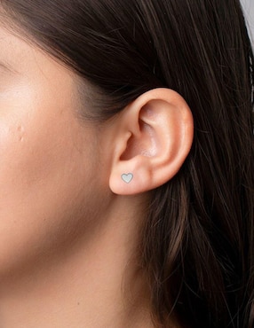 Broqueles de corazón Mardia de plata P 925 con acabado esmaltado