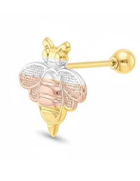 Arete de abeja Joyería M De Leon de oro 10 K con acabado brillante