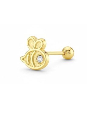 Arete de abeja Joyería M De Leon de oro amarillo 10 K con acabado brillante zirconia