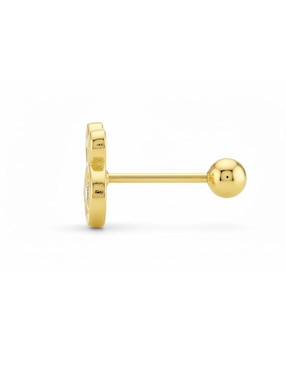 Arete de abeja Joyería M De Leon de oro amarillo 10 K con acabado brillante zirconia