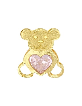 Arete de oso Joyería M De Leon de oro amarillo 10 K con acabado brillante zirconia