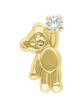 Arete de oso Joyería M De Leon de oro amarillo 10 K con acabado brillante zirconia
