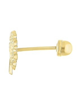 Arete de árbol Joyería M De Leon de oro amarillo 10 K con acabado brillante