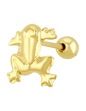 Arete de rana Joyería M De Leon de oro amarillo 10 K con acabado brillante