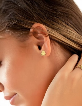 Arete de pingüino Joyería M de Leon de oro amarillo 10 K con acabado brillante