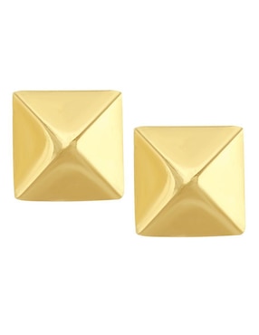 Broqueles triangulares Joyería M De Leon de oro amarillo 10 K con acabado brillante