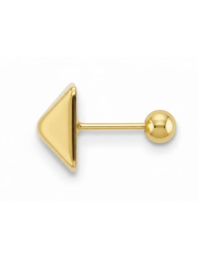 Broqueles triangulares Joyería M De Leon de oro amarillo 10 K con acabado brillante