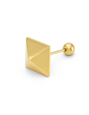 Broqueles triangulares Joyería M De Leon de oro amarillo 10 K con acabado brillante