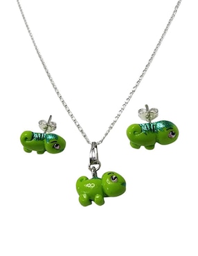 Aretes y collar Limerence by Claudia Herrera de plata P 925