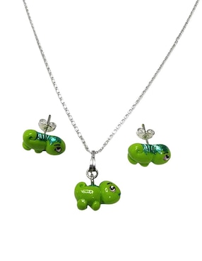 Aretes y collar Limerence by Claudia Herrera de plata P 925