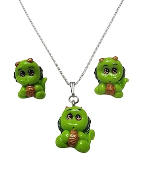 Aretes y collar de dragón Limerence by Claudia Herrera de plata P 925