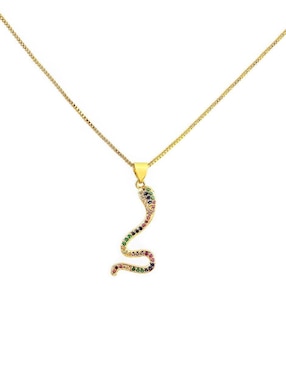 Collar con dije de serpiente Yoiko Eter 18 K