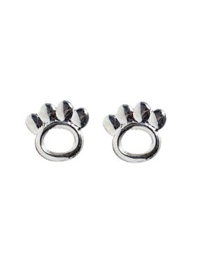 Broqueles de huella Mardia de plata P 925 con acabado liso