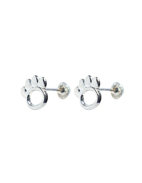 Broqueles de huella Mardia de plata P 925 con acabado liso