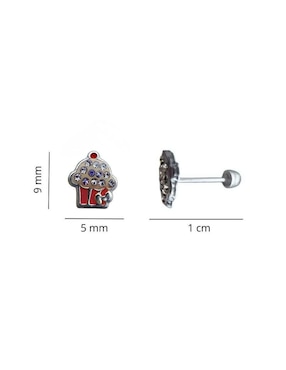 Broqueles de cupcake Mardia de plata P 925 con acabado pavé zirconia