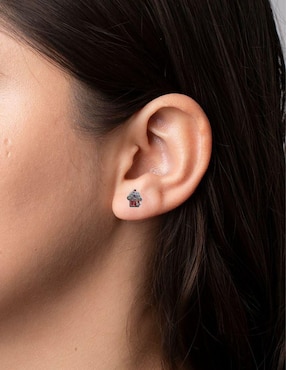 Broqueles de cupcake Mardia de plata P 925 con acabado pavé zirconia
