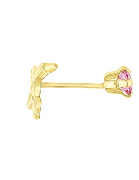 Arete de colibrí Joyería M De Leon de oro amarillo 10 K con acabado brillante zirconia
