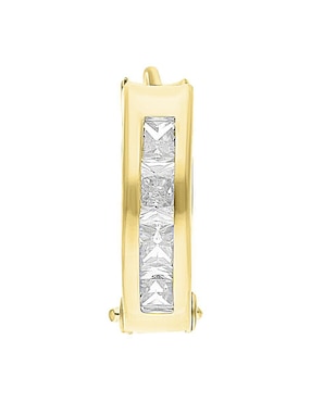 Huggies Joyería M de Leon de oro amarillo 10 k con acabado brillante zirconia