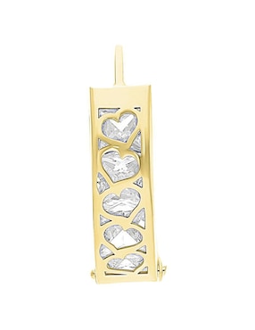 Huggies Joyería M de Leon de oro amarillo 10 k con acabado brillante zirconia