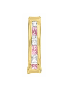 Aretes huggies Joyería M de Leon de oro amarillo 10 k con acabado brillante zirconia