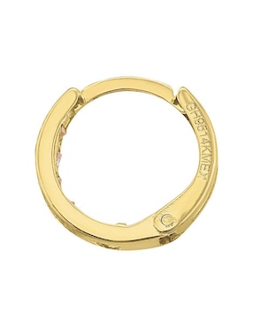 Aretes huggies Joyería M de Leon de oro amarillo 10 k con acabado brillante zirconia