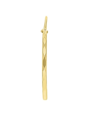 Aretes huggies Joyería M de Leon de oro amarillo 10 K con acabado brillante zirconia