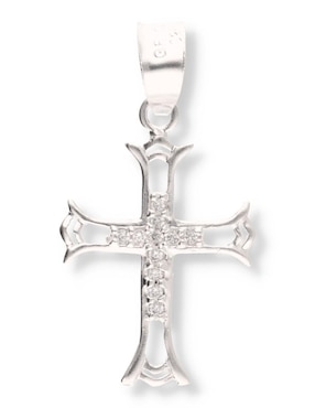 Dije de cruz Enjoya de plata P 925 circonita
