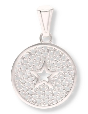 Dije redondo Enjoya Love Estrella de plata P 925 circonita