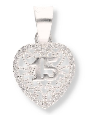 Dije de corazón Enjoya Love de plata P 925 circonita
