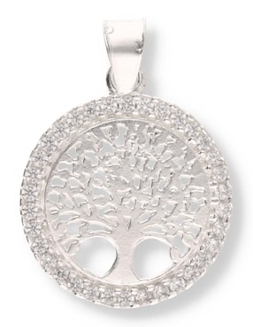 Dije redondo Enjoya Love de plata P 925 circonita