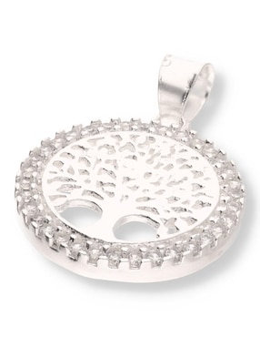 Dije redondo Enjoya Love de plata P 925 circonita