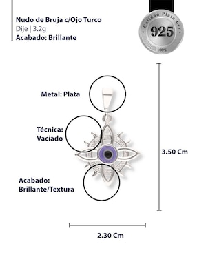 Dije de ojo turco Enjoya Love de plata P 925 circonita