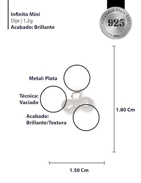 Dije de infinito Enjoya Love de plata P 925 circonita