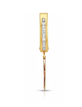 Huggie individual de estrella Joyería M de Leon de oro 10 K con acabado brillante zirconia