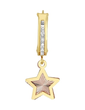 Huggie individual de estrella Joyería M de Leon de oro 10 K con acabado brillante zirconia