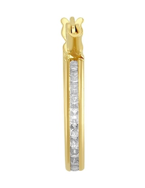 Arracada individual Joyería M de Leon de oro 10 K con acabado brillante zirconia