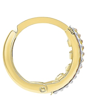 Huggie individual Joyería M de Leon de oro 10 K con acabado brillante zirconia