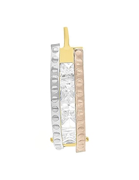 Huggie individual Joyería M de Leon de oro 10 K con acabado brillante zirconia