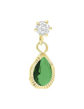 Broquel individual de gota Joyería M de Leon de oro 10 K con acabado brillante zirconia