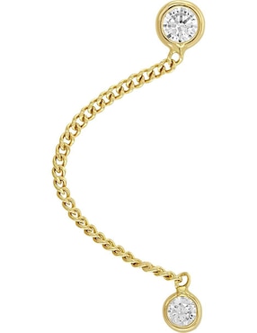 Broquel individual Joyería M de Leon de oro 10 K con acabado brillante zirconia