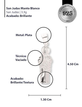 Dije Enjoya San Judas Tadeo de plata P 925