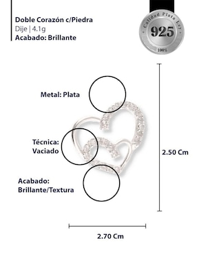Dije de corazón Enjoya Love de plata p 925 circonita