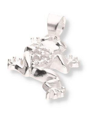 Dije de rana Enjoya Naturaleza de plata P 925 circonita